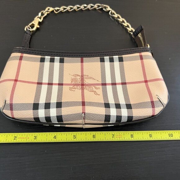 Burberry Haymarket check Clara chain wristlet/shoulder bag, EUC - Picture 2 of 10
